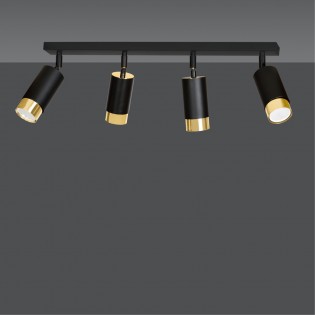 Mura Strahlerleiste Schwarz/Gold (4 Lichter)