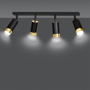 Mura Strahlerleiste Schwarz/Gold (4 Lichter)