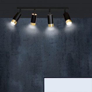 Spotlight Track Lamp Mura Black/Gold (4 lights)