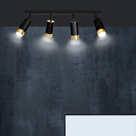 Mura Strahlerleiste Schwarz/Gold (4 Lichter)