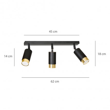 Spotlight Track Lamp Mura Black/Gold (3 lights)