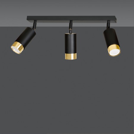 Mura Strahlerleiste Schwarz/Gold (3 Lichter)
