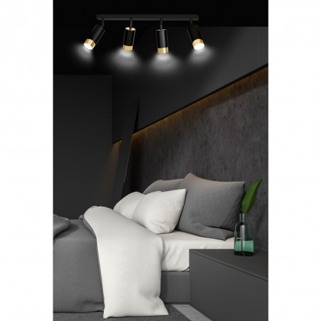 Spotlight Track Lamp Mura Black/Gold (4 lights)