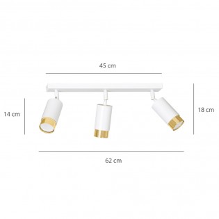 Mura Strahlerleiste Weiß/Gold (3 Leuchten)
