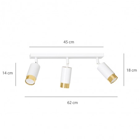 Mura Strahlerleiste Weiß/Gold (3 Leuchten)
