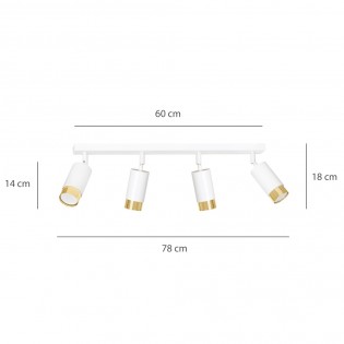 Spotlight Track Lamp Mura White/Gold (4 lights)