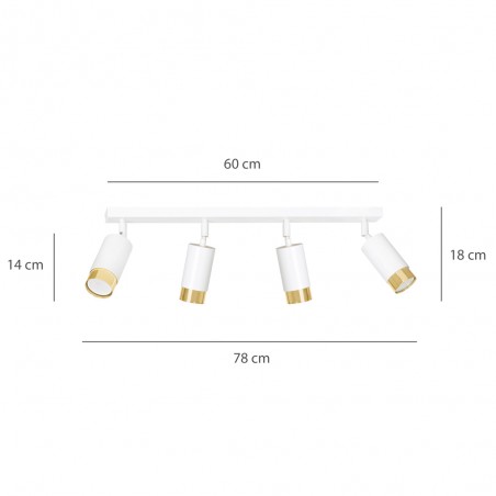 Spotlight Track Lamp Mura White/Gold (4 lights)