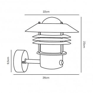 Outdoor Wall Lamp with sensor Vejers Up