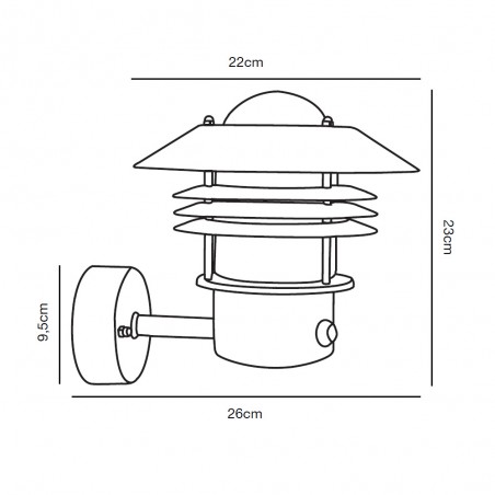 Outdoor Wall Lamp with sensor Vejers Up Galvanized