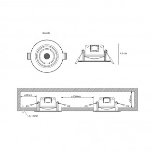 Tilting LED Reccesed Light Roar (6.5W)