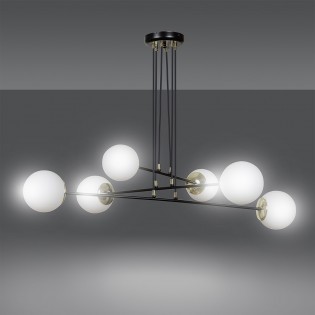 Lámpara colgante Signo Negro (6 luces)