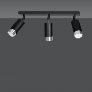 Regleta de techo Mura Negro/Cromo (3 luces)