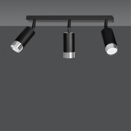 Regleta de techo Mura Negro/Cromo (3 luces)