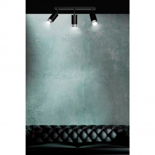 Regleta de techo Mura Negro/Cromo (3 luces)