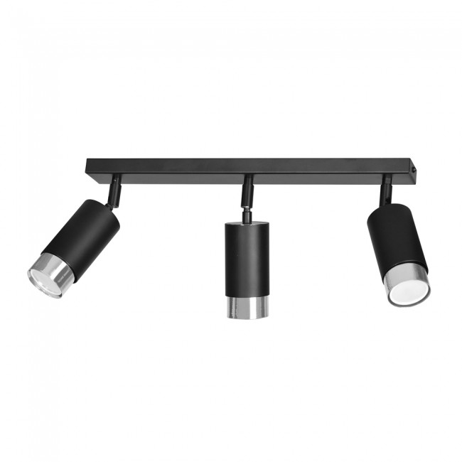 Regleta de techo Mura Negro/Cromo (3 luces)