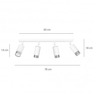 Spotlight Track Lamp Mura White/Chrome (4 lights)