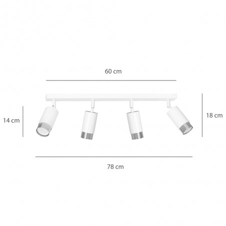 Spotlight Track Lamp Mura White/Chrome (4 lights)