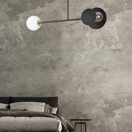 Plafón de techo Meltis Negro (2 luces)
