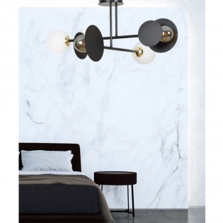 Plafón de techo Meltis Negro (4 luces)