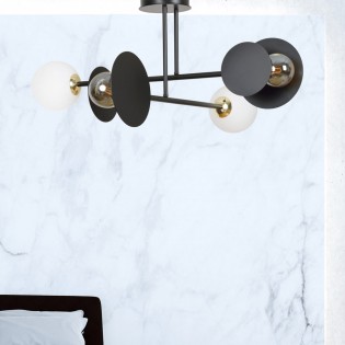 Plafón de techo Meltis Negro (4 luces)