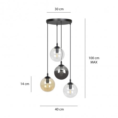 Cluster Pendant Lamp Sagan Mix (4 lights)