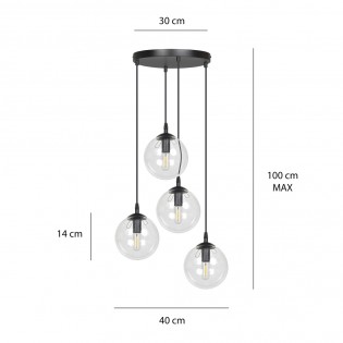 Lámpara colgante Sagan Transparente (4 luces)