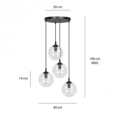 Lámpara colgante Sagan Transparente (4 luces)