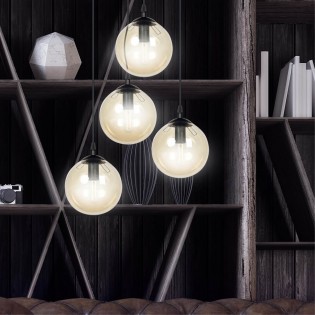Lámpara colgante Sagan Ámbar (4 luces)