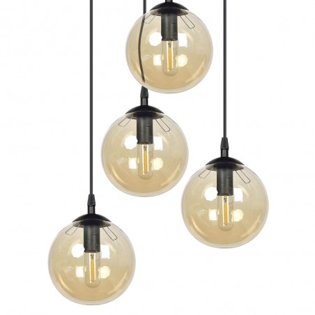 Lámpara colgante Sagan Ámbar (4 luces)