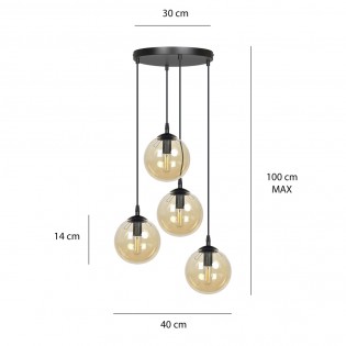 Lámpara colgante Sagan Ámbar (4 luces)