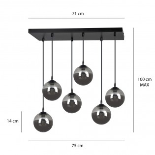 Ceiling Track Lamp Sagan Graphite (6 lights)