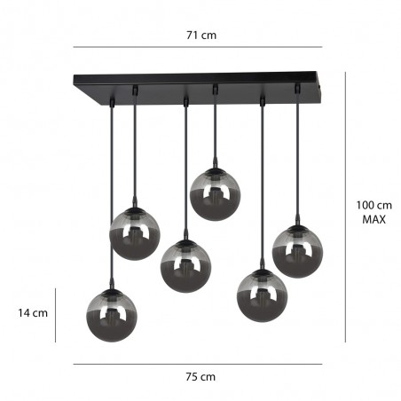 Ceiling Track Lamp Sagan Graphite (6 lights)