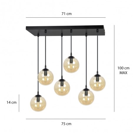Ceiling Track Lamp Sagan Amber (6 lights)