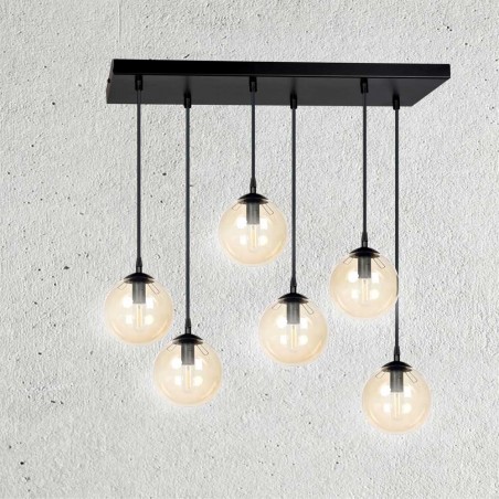 Regleta de techo Sagan Ámbar (6 luces)
