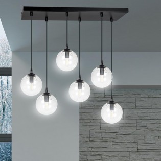 Ceiling Track Lamp Sagan Transparent (6 lights)