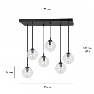 Ceiling Track Lamp Sagan Transparent (6 lights)