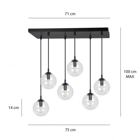 Ceiling Track Lamp Sagan Transparent (6 lights)