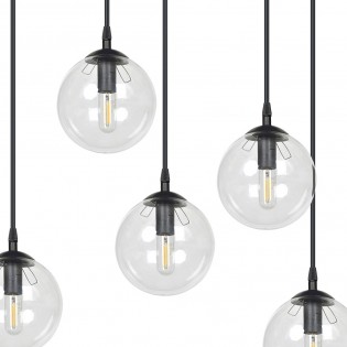 Regleta de techo Sagan Transparente (6 luces)