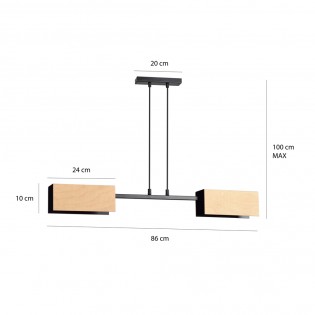 Ceiling Lamp Perta Black (2 lights)