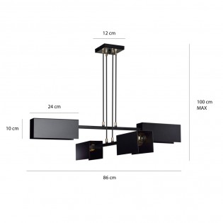 Ceiling Lamp Lastro Black (4 lights)