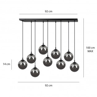 Regleta de techo Sagan Grafito (9 luces)