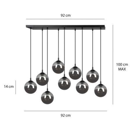 Ceiling Track Lamp Sagan Graphite (9 lights)