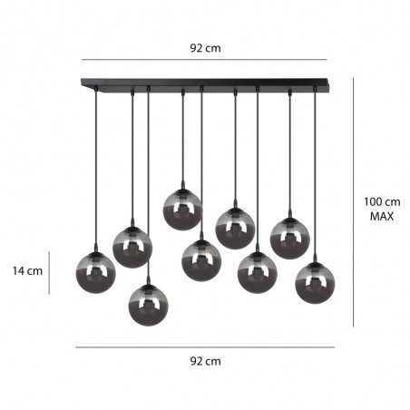 Regleta de techo Sagan Grafito (9 luces)