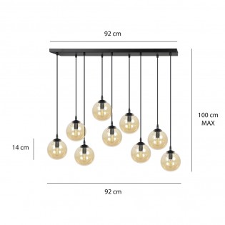 Ceiling Track Lamp Sagan Amber (9 lights)