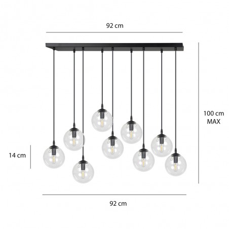 Ceiling Track Lamp Sagan Transparent (9 lights)