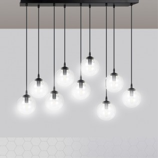 Regleta de techo Sagan Transparente (9 luces)