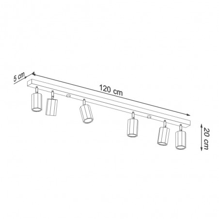 Ceiling track light Zeke (6 Lights)