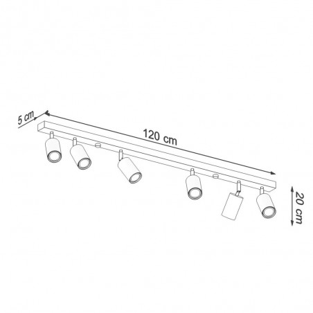 Ceiling track light Berg (6 Lights)