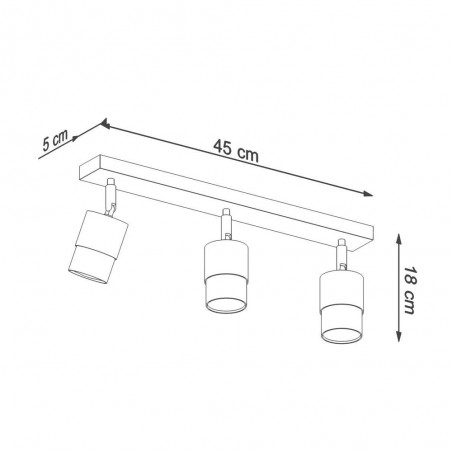 Ceiling track light Nero (3 Lights)