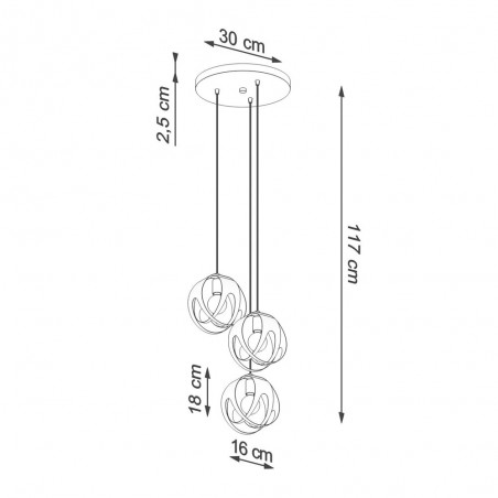 Ceiling lamp Tulos (3 lights)